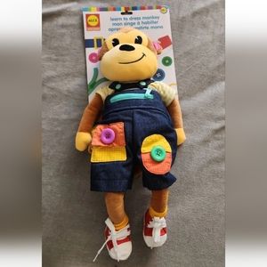 Alex Little Hands Learn to Dress Monkey  21" Plush Soft Toy Stuffed Animal